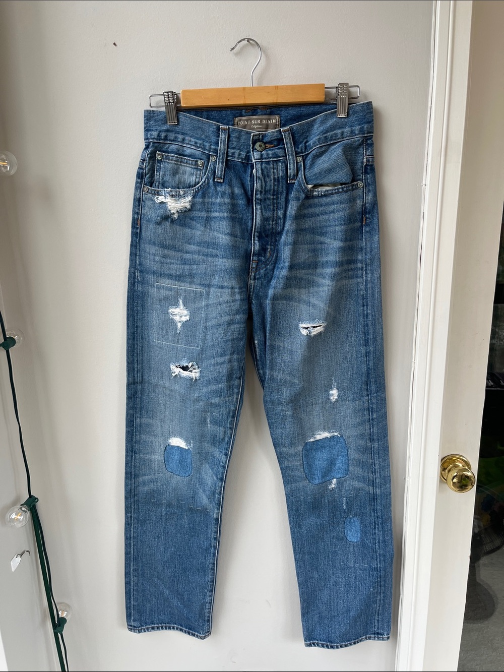 JCREW Point Sur Patch Jeans Distressed